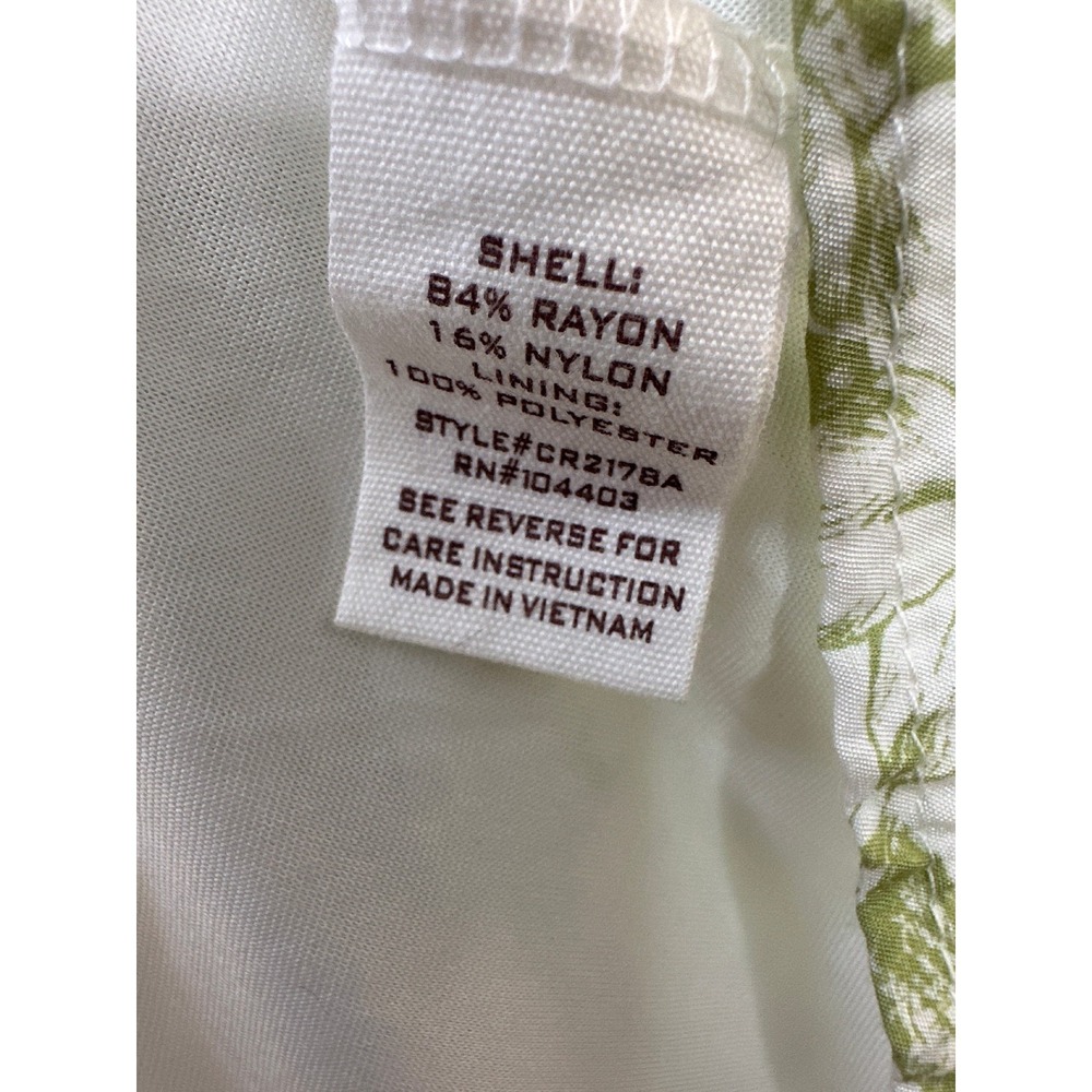 by the River Fruit Blossom Tiered Midi Dress Green Toile Floral Crinkle Large - Picture 9 of 16